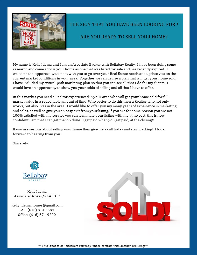 expired listing letter Bellabay Realty